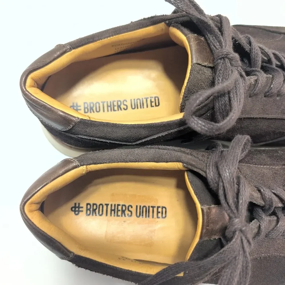 Brothers United Buadonis Suede Leather Chocolate Brown Sneakers Men's 9.5